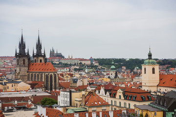 Fototapeta na wymiar Panorama of Prague the capital of the Czech Republic.