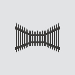 Fence icon isolated of flat style. Vector illustration.