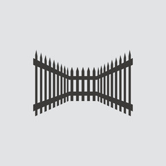Fence icon isolated of flat style. Vector illustration.