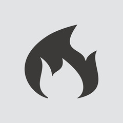 Fire icon isolated of flat style. Vector illustration.