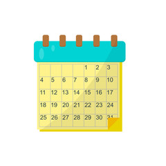 Calendar on a white background. Vector illustration