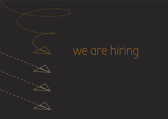we are hiring a folded paper boat