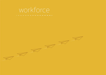workforce with a folded paper boat