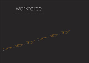 workforce with a folded paper boat