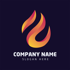 Fire Logo Template. Vector Flame. Abstract Logo template.