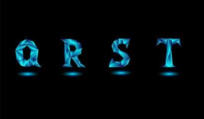 Ice letters in low polly style