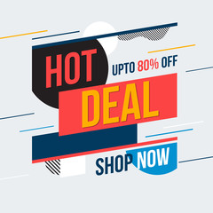 Obraz premium Sale banner. hot deal. Vector illustration. Concept advertising.