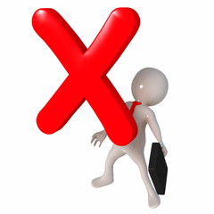 3d man with cross symbol