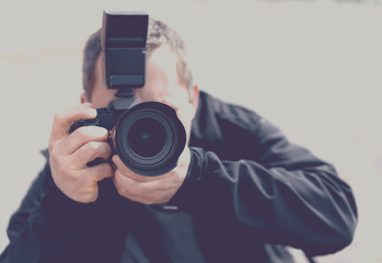 Fototapeta premium Portrait of a professional photographer