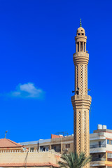 Fototapeta na wymiar Mosque in Dahar neighborhood (old town of Hurghada) in Egypt