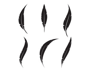 feather pen logo vector illustration