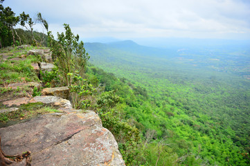 Fototapeta na wymiar Pha Ham Hod cliff mountain, Chaiyaphum province, Thailand 