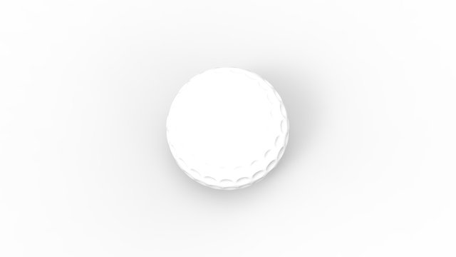 3d rendering of a white golf ball isolated in white studio background