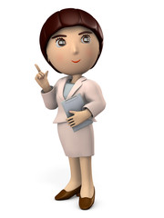 ポイントを指し示す若いビジネスウーマン