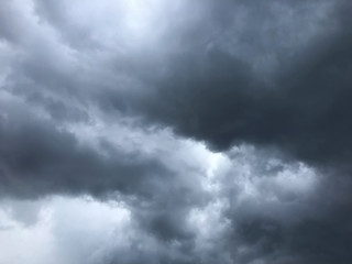 background of dramatic heavy dark clouds on the sky
