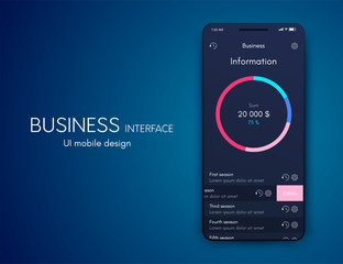 Vector graphics mobile infographics with four options. Template for creating mobile applications, workflow layout, diagram, banner, web design, business reports with 4 steps