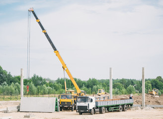 Construction site of large shopping center.