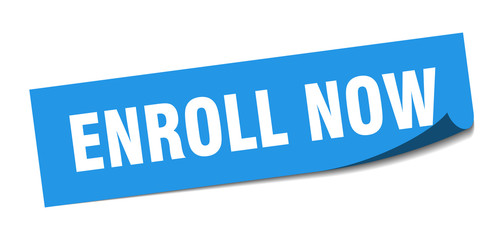 enroll now sticker. enroll now square isolated sign. enroll now