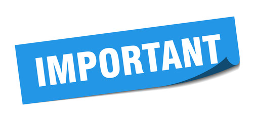 important sticker. important square isolated sign. important