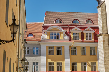 Downtown architecture of old town city of Tallinn in Estonia