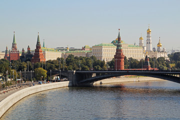 Obraz premium View to Moscow Kremlin from Patriarshy Bridge, Russia