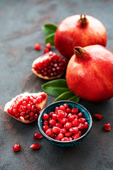 Ripe pomegranate fruits