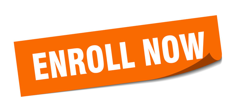 enroll now sticker. enroll now square isolated sign. enroll now