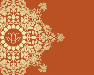 water lily, wedding card design, royal India	