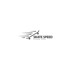 Skateboard Speed Logo Design Icon