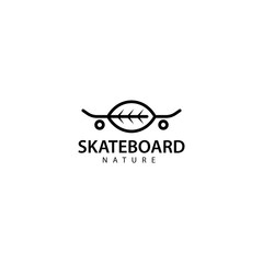 Skateboard Nature Logo Design Icon