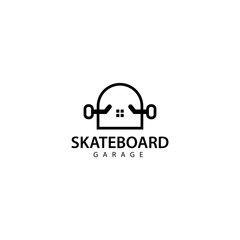Fototapeta premium Skateboard Garage Logo Design Icon