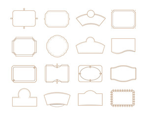 Set of vintage frames. Vector elements. Can be use for page decoration, advertising, promotional and etc.	