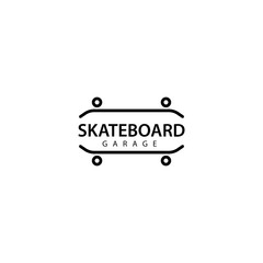 Skateboard Garage Logo Design Icon