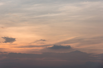 Beautiful dreamy fire cloud scene in the evening sky