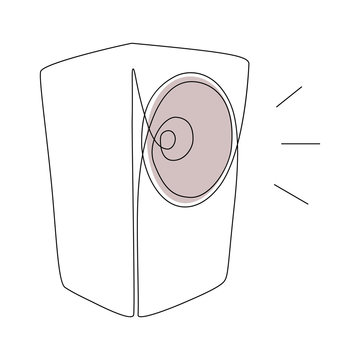 speaker line art, minimalist design, sound waves clip art preview