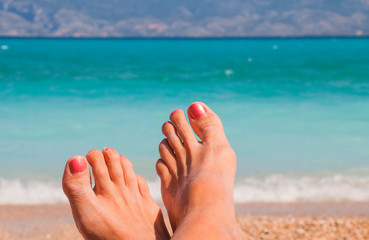 Sea beach feet holidays
