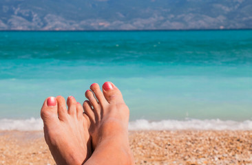 Sea beach feet holidays