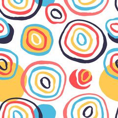 Creative seamless pattern with hand drawn textures. Abstract background. Great for fabric, textile, wrapping paper. Vector Illustration.