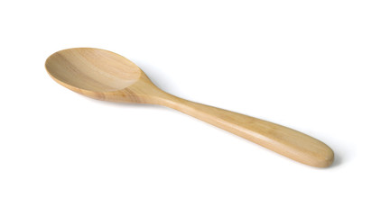 Wooden spoon isolated on white background with clipping path include