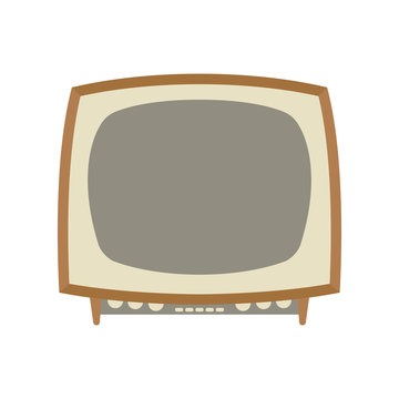 retro vintage tv set,vector illustration,flat