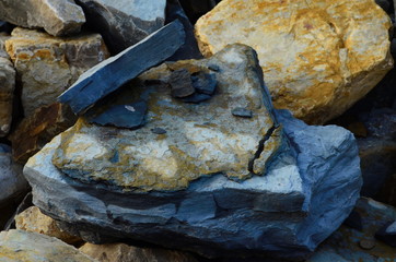 large and small stones on the river bank