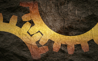 Mechanism of Gears. Communication Concept in Industrial Design. Modern brochure design template