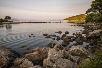 beautiful hidden bay in Trpanj, Dalmatia, Croatia; Peljesac peninsula