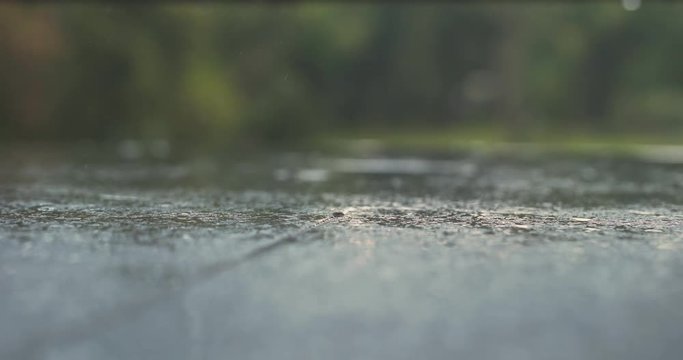 Close up of heavy rain