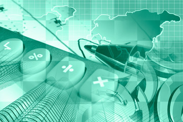 Mail signs, graph and buildings