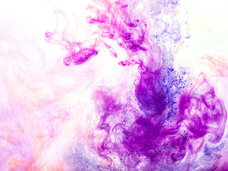 Poster color in water. Abstract background.