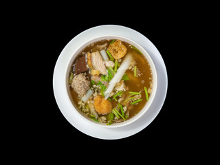 Paste of rice flour on black background isolate,thai food