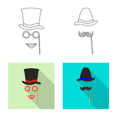 Vector design of party and birthday icon. Set of party and celebration stock symbol for web.