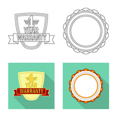 Vector design of emblem and badge logo. Collection of emblem and sticker vector icon for stock.