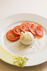 Italian Caprese with Mozzarella and Tomatoes